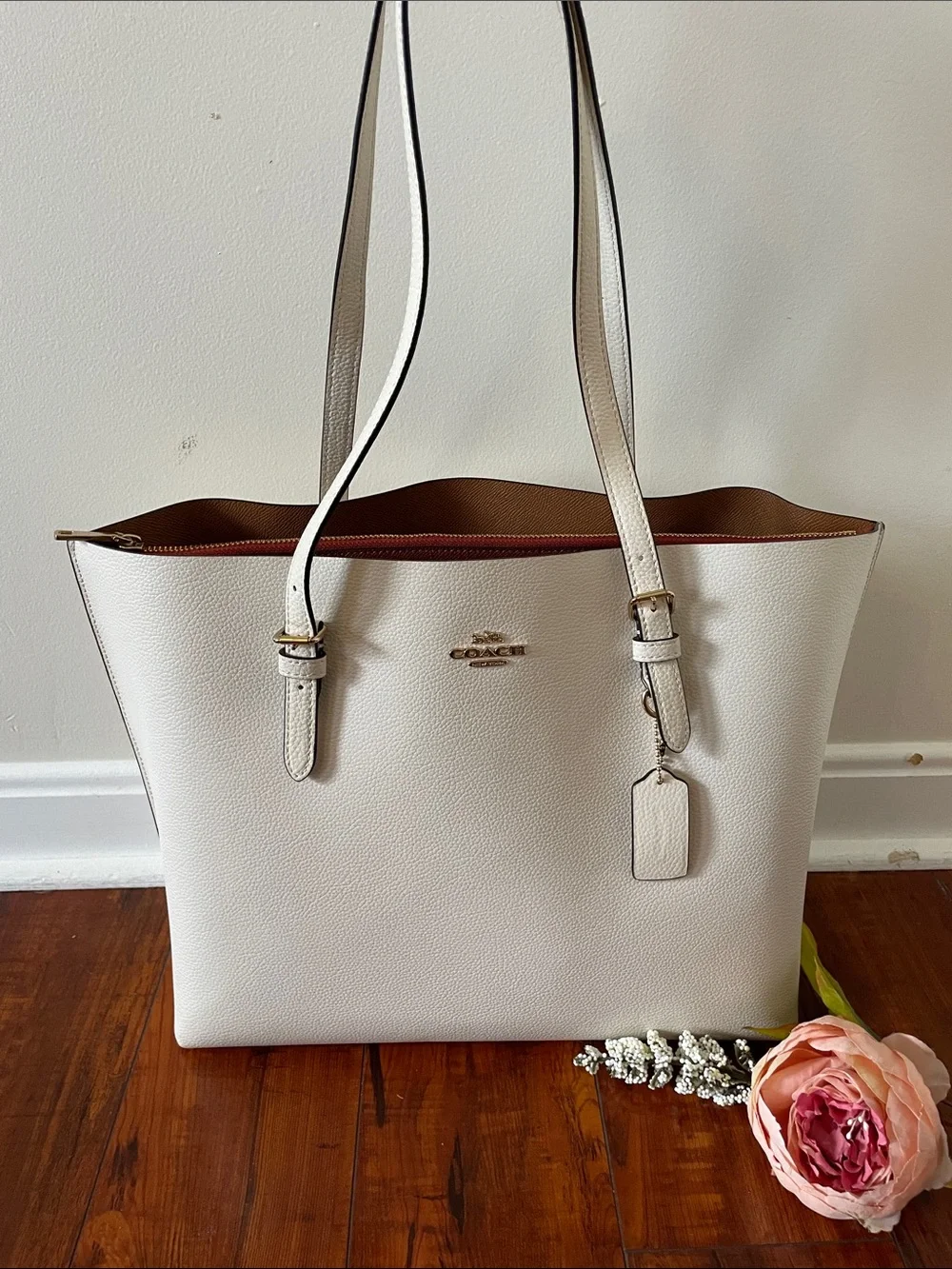 Coach Molly Large Pebbled Leather Tote